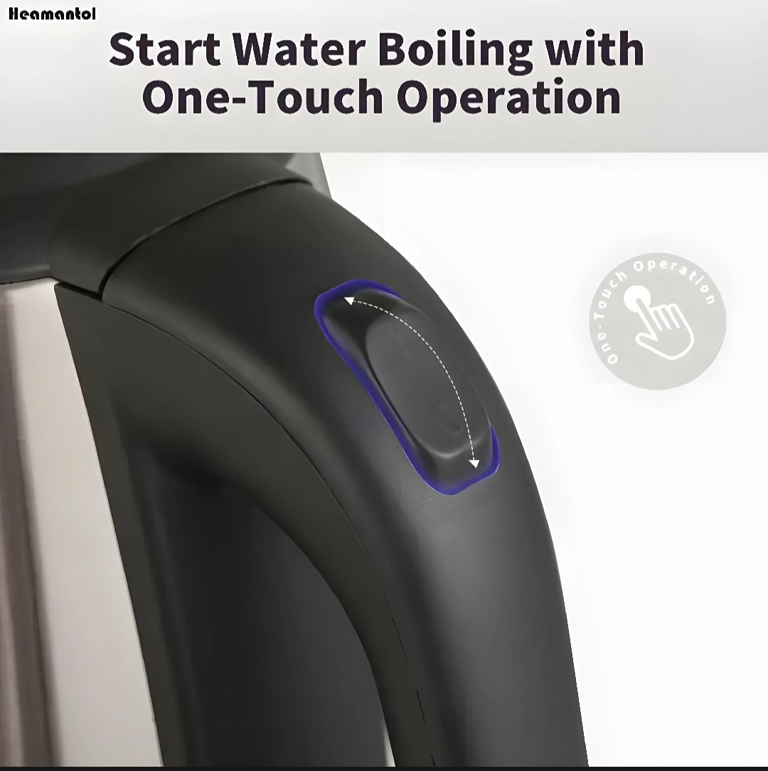 RAF Electric Kettle Large Capacity 2000W Stainless Steel Body Cordless Kettle with 360° Swivel Base | Automatic Switch Off | LED Lamp - Image 7