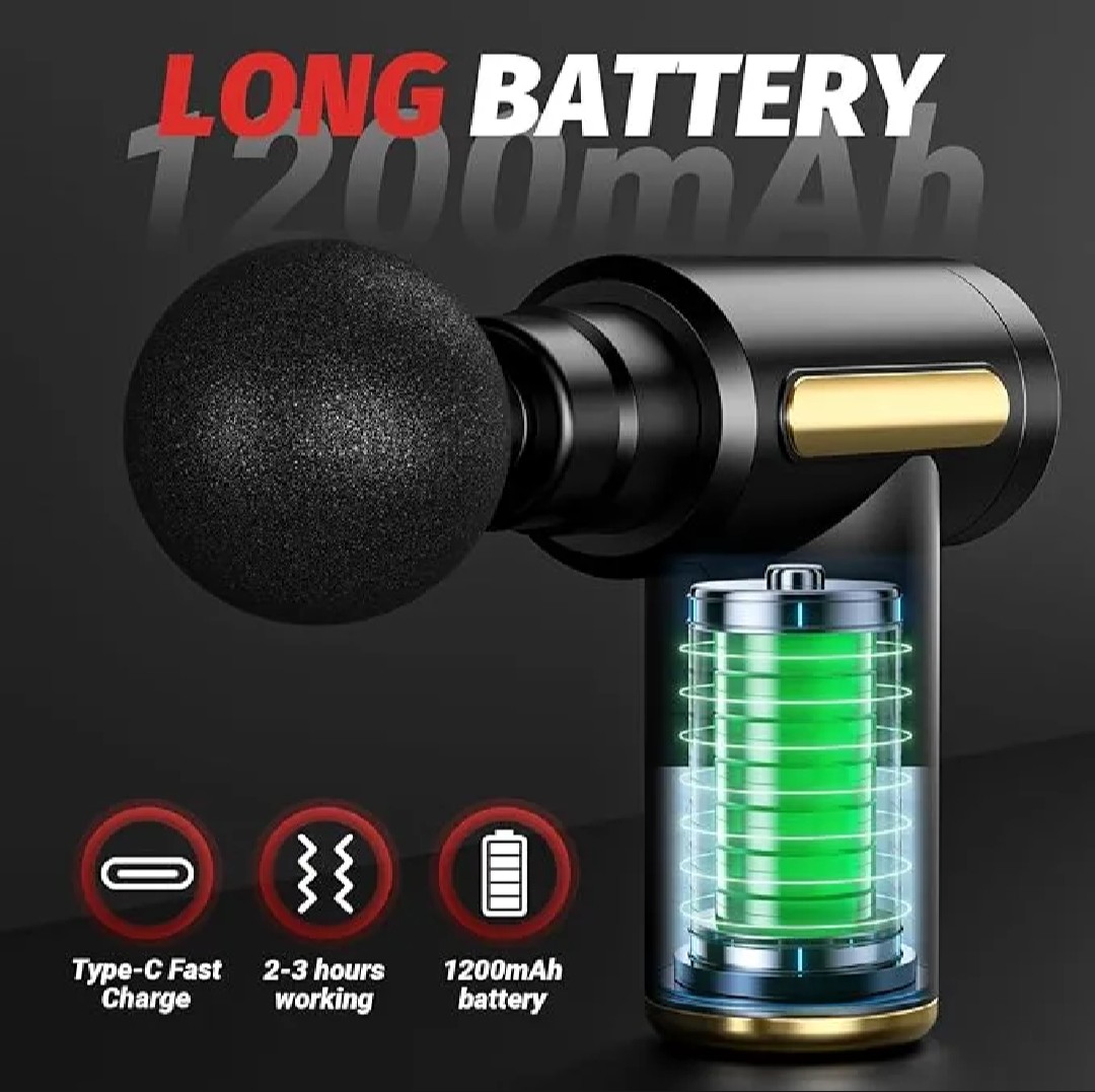 Powerful Deep Tissue Massage Gun – Multiple Attachments & Adjustable Speed - Rechargeable - Image 4