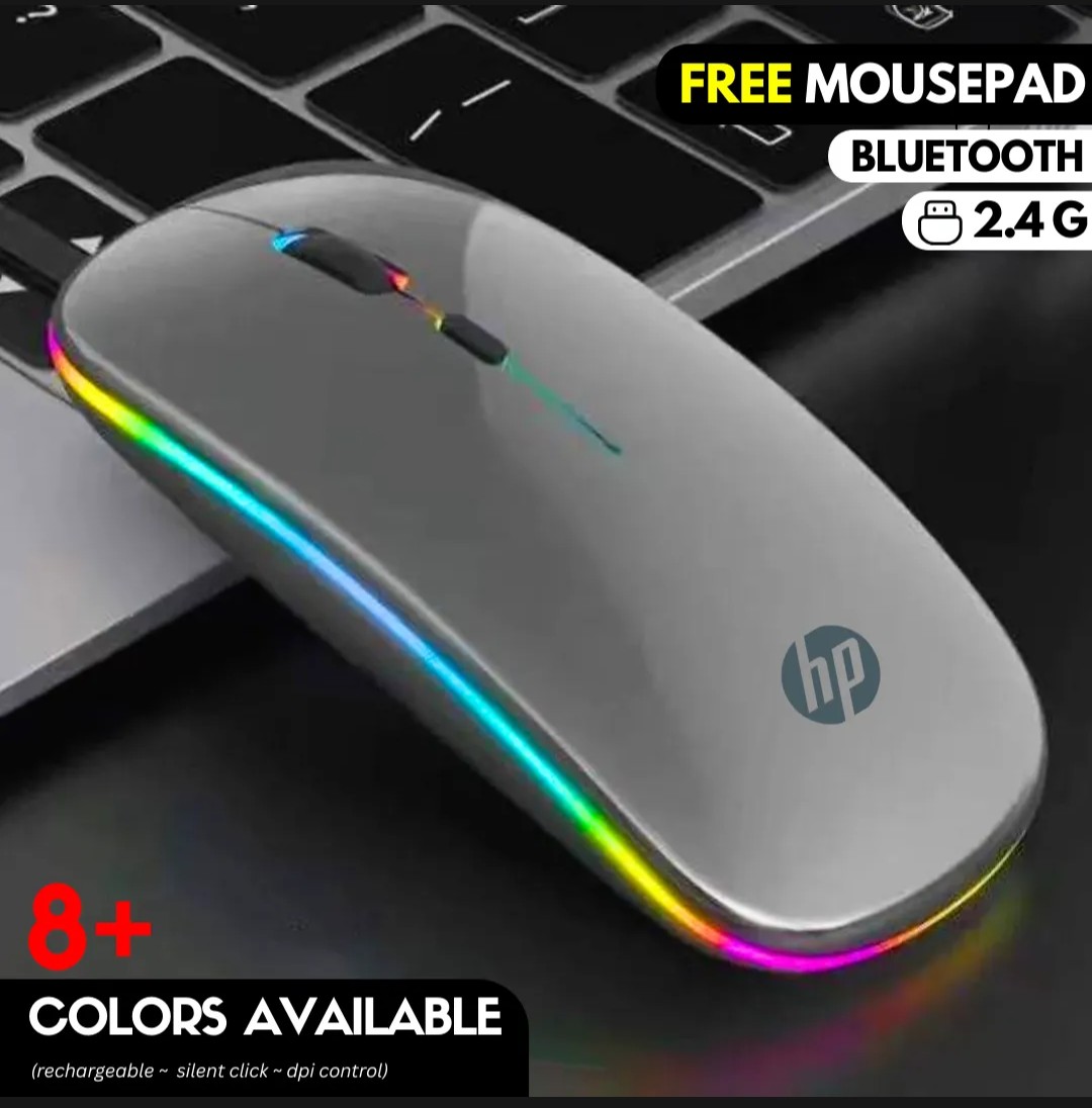 Ergonomic Gaming RGB Wireless Optical Mouse Dual Mode Bluetooth Feature and Rechargeable Battery With Premium Quality - Image 2