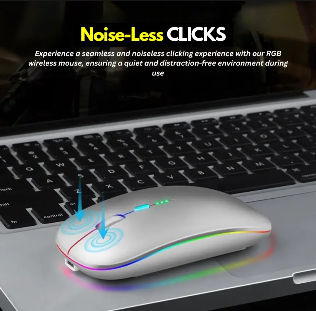 Ergonomic Gaming RGB Wireless Optical Mouse Dual Mode Bluetooth Feature and Rechargeable Battery With Premium Quality - Image 5