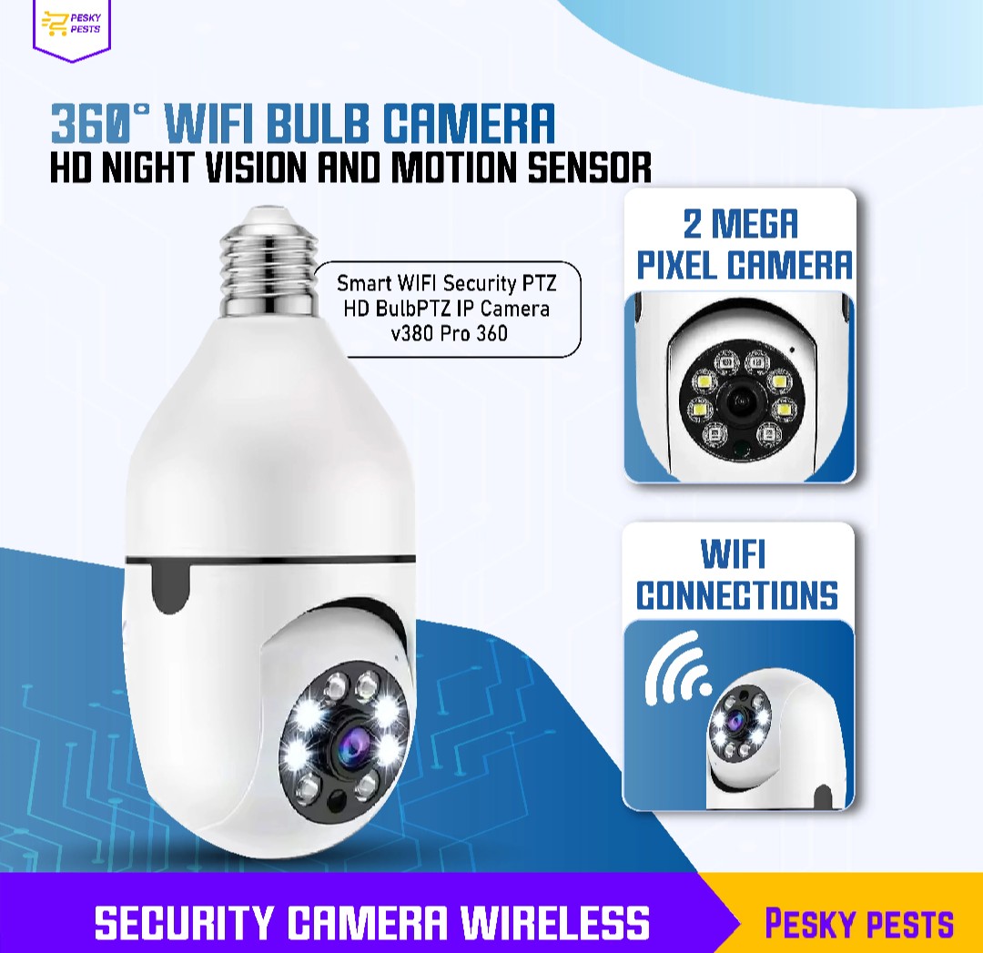 Quick Fix Home | WiFi Bulb Camera 1080P HD |360° PTZ Rotation | IP Camera | V380 App | Night Vision | Motion Detection | Two-Way Audio | E27 Wireless CCTV| 128GB Card Supported (Not Included) - Image 4